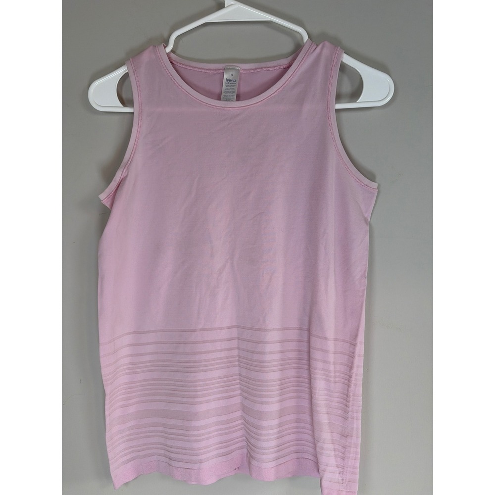 Ivivva by Lululemon Girls Pink Fly Tech Seamless Tank Top Size 12 IG1746S